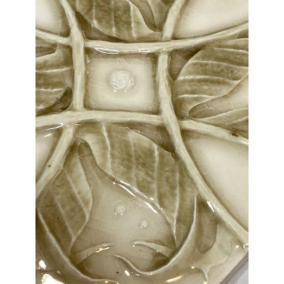 Pratt & Larson Handmade Decorative Relief Leaf Tile 6x6” - Picture 5 of 9